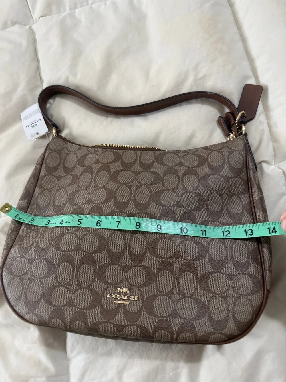 Coach Laurel Signature Canvas Shoulder Bag in Brown NWT